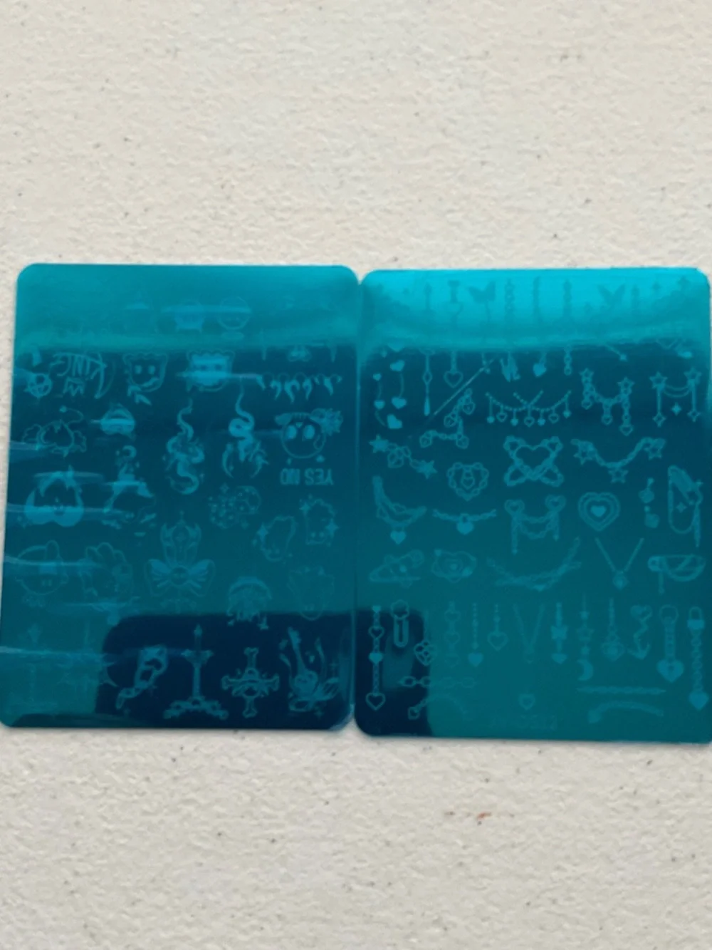 Acrylic Nail Stamping Plate Set - Blue & White Options